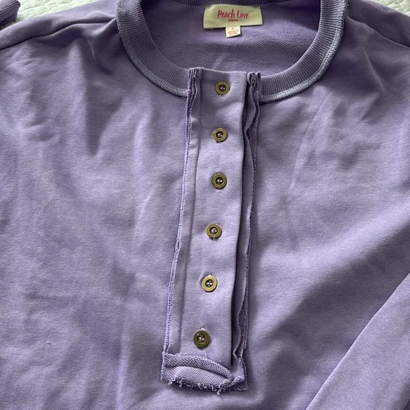 New Peach Love oversizeded sequin sweatshirts L - Picture 5 of 7